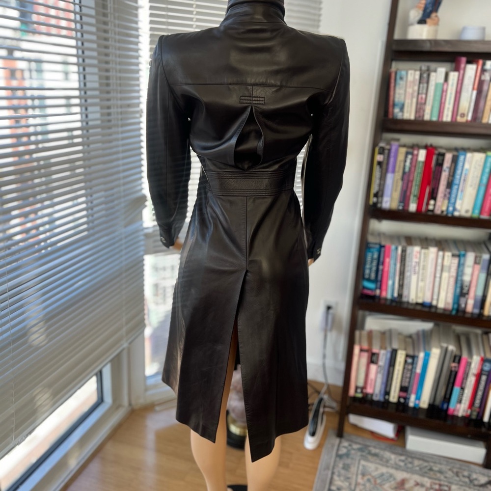 Gucci Black Leather Coat Dress - Picture 5 of 6